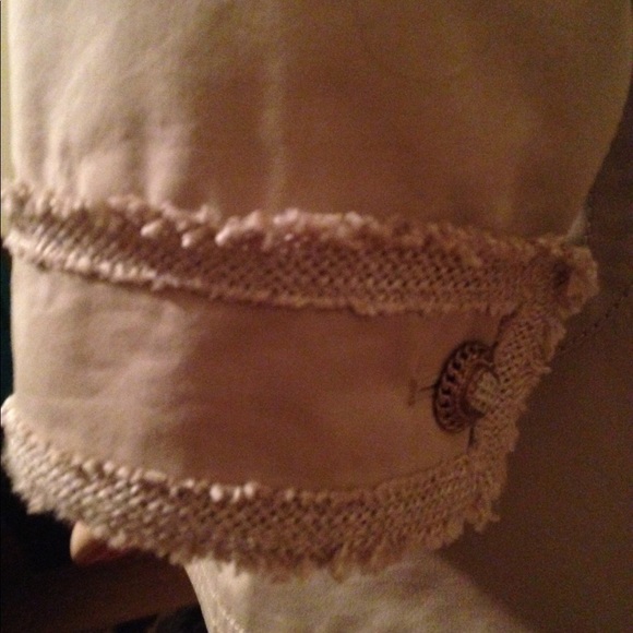 $$SOLD$$ CHANEL Beige Tweed Trim Trench Coat sz46 - Picture 5 of 8